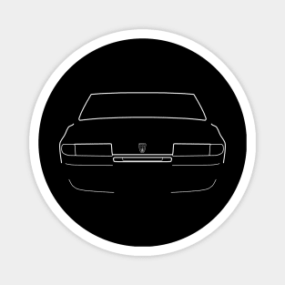 Rover SD1 classic 1970s-1980s British executive saloon car white outline graphic Magnet